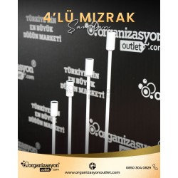 Mızrak Şamdan 4’lü Fırın Boya Beyaz | Dekoratif Organizasyon Şamdanı